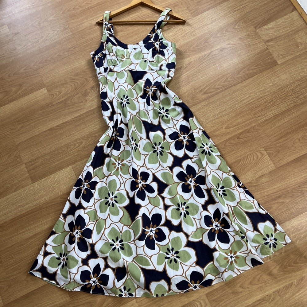Mercer & Madison Y2K Babydoll Dress Sz 8 Midi Sundress Floral Flare Summer Surf - Picture 10 of 12